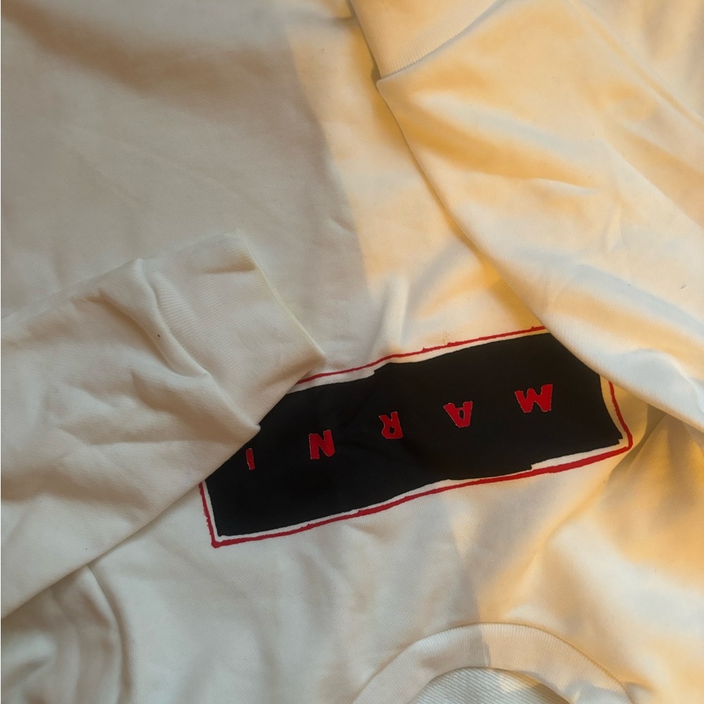 Marni White Sweatshirt with Red Logo